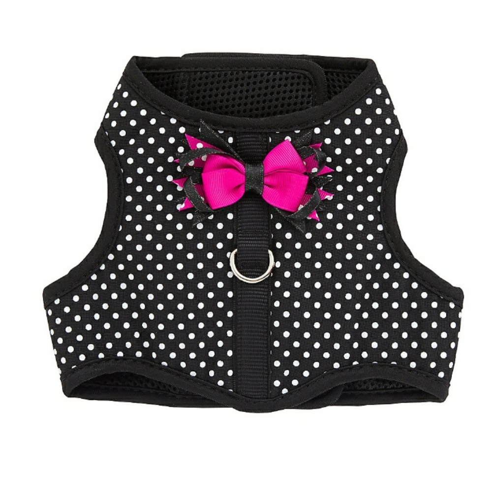 Top Paw® Polka Dot w/Pink Bow M Dog Vest Harness